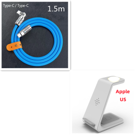 3 In 1 Fast Charging Station Wireless Charger Stand Wireless Quick Charge Dock For Phone Holder (Option: White Set7-Apple US plug)