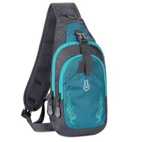 Chest Crossbody Bag Shoulder Bag for Men Travel Sports Gym (Color: Blue)