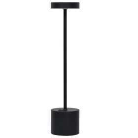 LED Waterproof Rechargeable Desk Lamp Touch Dimming Metal Table Lamps For Bar Living Room Reading Camping Light (Color: Black)