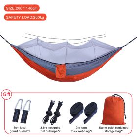 Sleeping hammock Outdoor Parachute Camping Hanging Sleeping Bed Swing Portable Double Chair wholesale (Color: Upgrade orange gray)