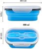 Lunch Box Collapsible Silicone Food Storage with Fork Spoon Expandable Eco Lunch Bento Box BPA-Free Dishwasher Freezer Microwave Safe